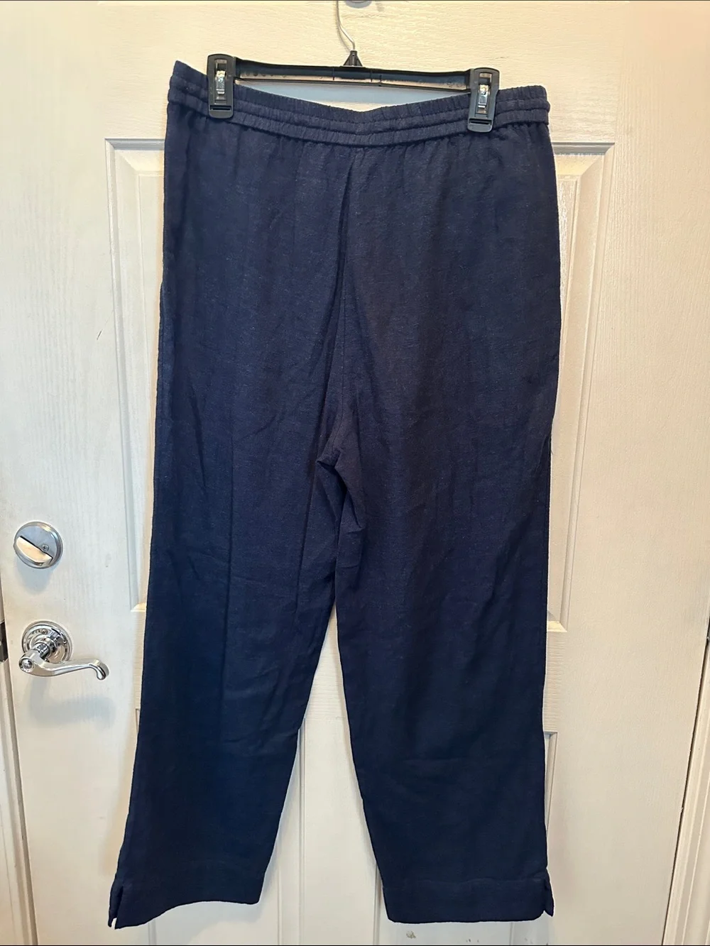 Banana Republic Navy Pants Straight High Rise Linen Blend Size M